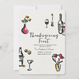 Elegant Rustic Thanksgiving Dinner Einladung