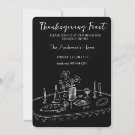 Elegant Rustic Thanksgiving Dinner Einladung