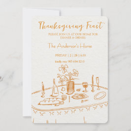 Elegant Rustic Thanksgiving Dinner Einladung