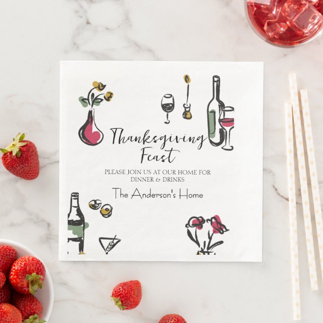 Elegant Rustic Thanksgiving Dinner Serviette (Beispiel)