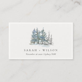 Elegant rustikal dusky Green Blue Pine Woods Weddi Platzkarte
