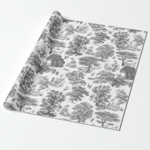 Elegant Rustikal Gray Country Toile Geschenkpapier