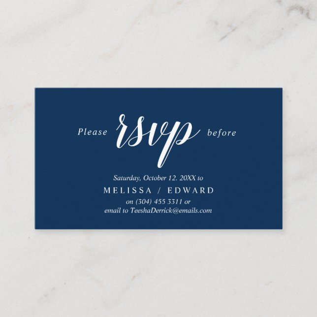 Elegant rustikal, Navy Blue, UAWG response, Antwor Begleitkarte (Vorderseite)