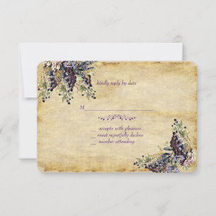Elegant, rustikal, Weinbergshochzeit RSVP Karte