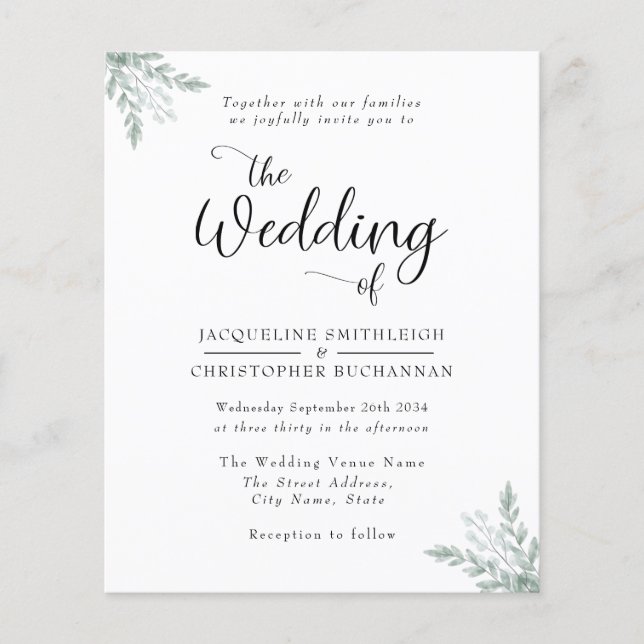 Elégant Rustique Eucalyptus Feuille verdure (Devant)