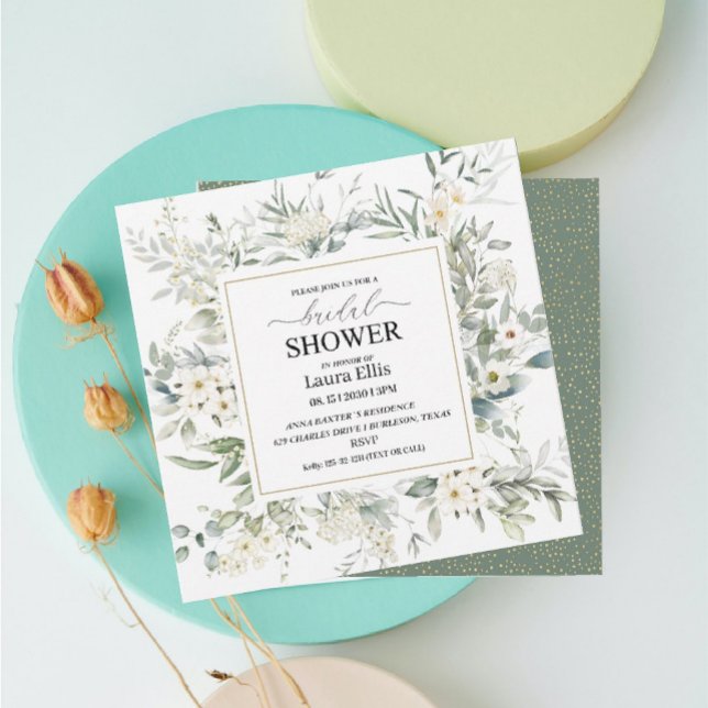 Elégant Rustique Eucalyptus Feuilles Invitation (Créateur téléchargé)