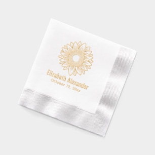 Élégant rustique Fleur de tournesol #5 Nom Date