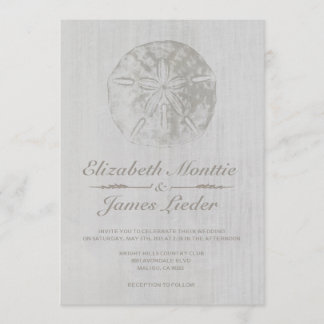 Elégant sable de plage Dollar Mariage Invitations