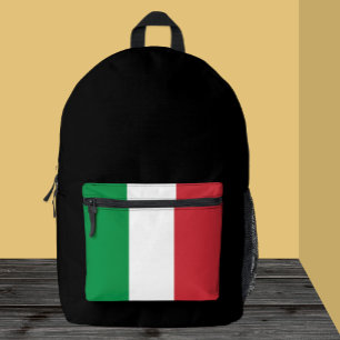 Élégant sac à dos Italie, noir, drapeau italien