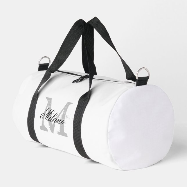 Élégant sac à double sport monogramme personnalisé (Coin gauche)