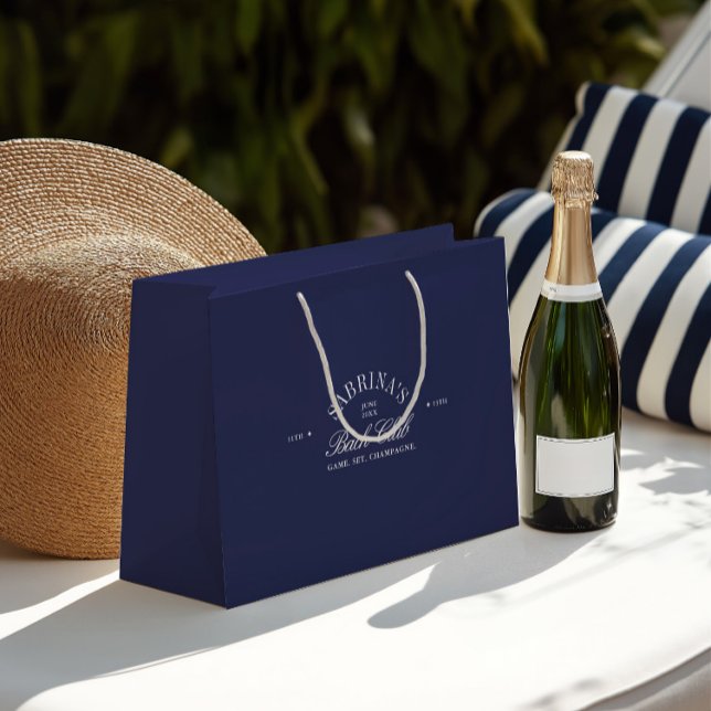 Elégant sac cadeau Bachelorette bleu marine Vintag (Elegant Vintage Navy Blue Bachelorette Gift Bag)