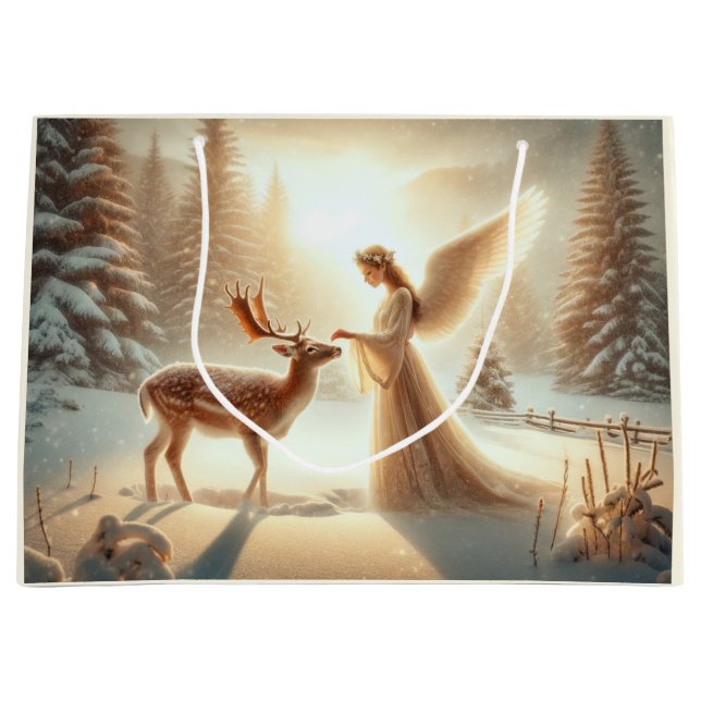 Élégant sac cadeau de Noël Angel (Devant)