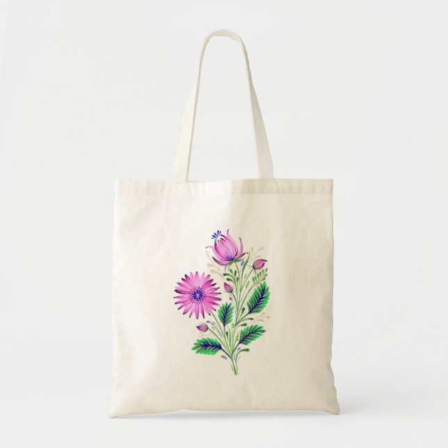Elégant sac de bouquet de fleurs violettes contemp (Devant)