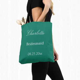 Élégant Sac fourre-tout Émeraude Vert Bridesmaid