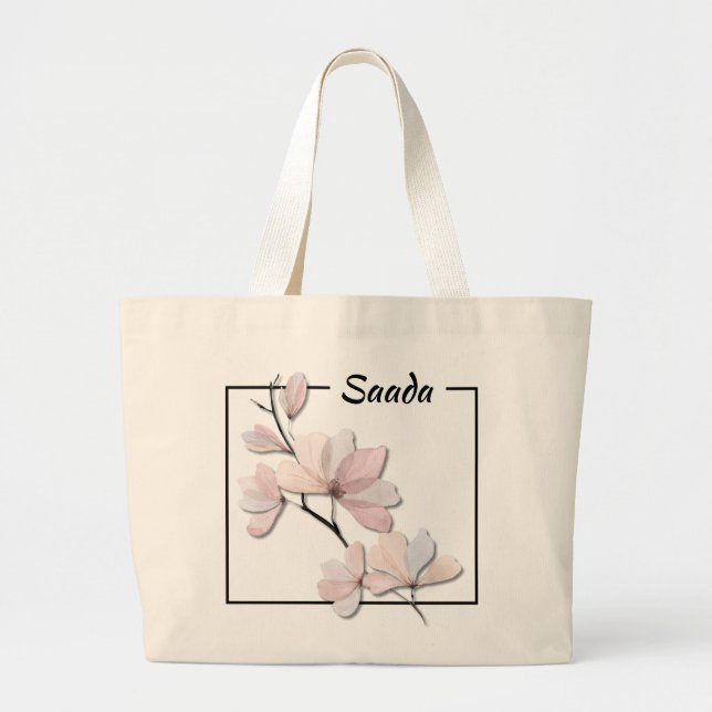 Elégant Sac fourre-tout en toile Magnolia (Devant)