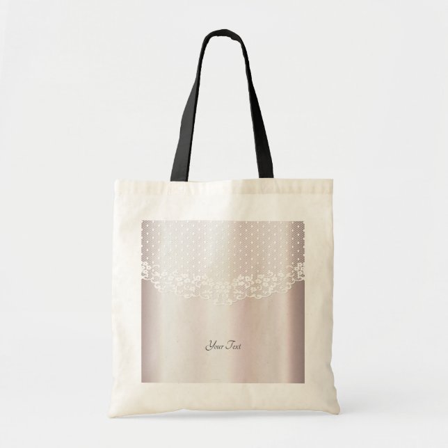 Élégant Sac fourre-tout floral dentelle blanche (Devant)