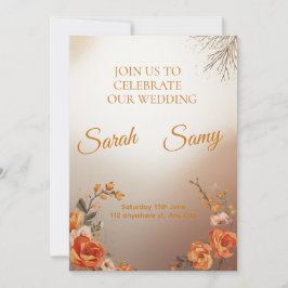 Elegant Saffron Floral Wedding Invitation Set Einladung