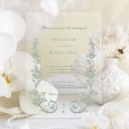 Elegant Sage Baroque Roses Wedding