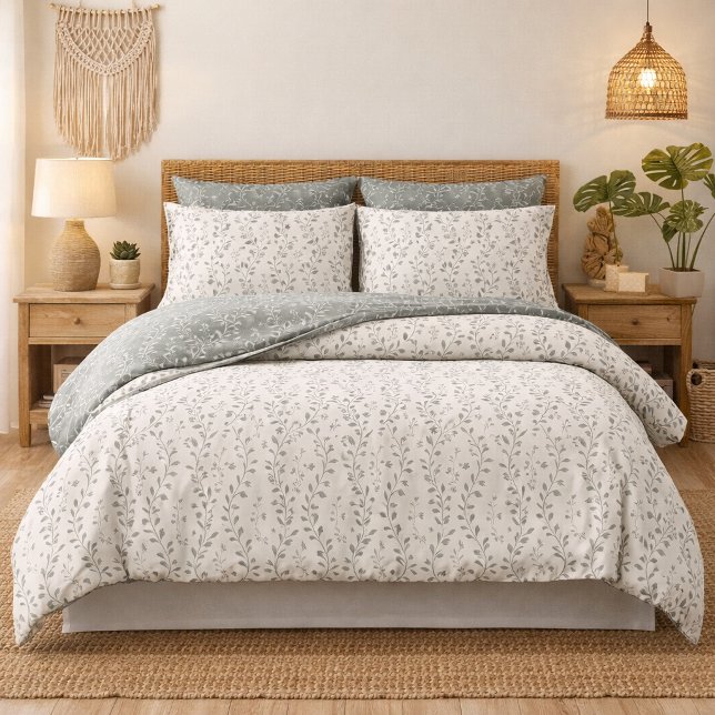 Elegant Sage Cream Minimalist Boho Floral Pattern Kissenbezug (Von Creator hochgeladen)