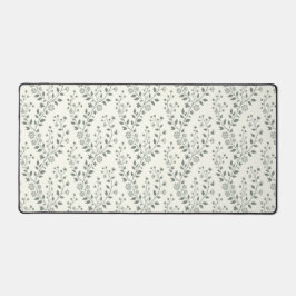 Elegant Sage Cream Minimalist Boho Floral Pattern Schreibtischunterlage