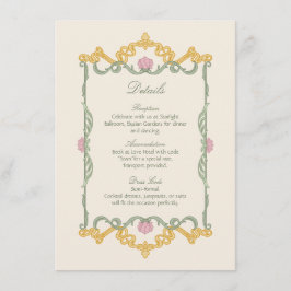 Elegant Sage Green and Gold Art Nouveau Begleitkarte