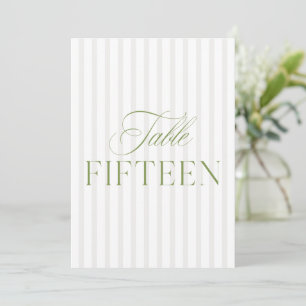 Elegant Sage Green & Beige Wedding 15 Tischnummern
