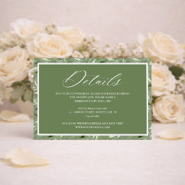 Elegant Sage Green Botanical Wedding Details Begleitkarte