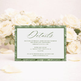 Elegant Sage Green Botanical Wedding Details Begleitkarte