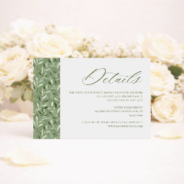 Elegant Sage Green Botanical Wedding Details Begleitkarte