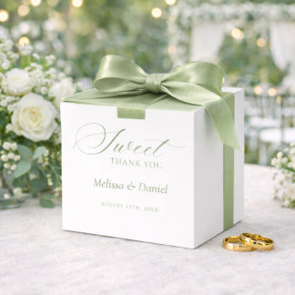 Elegant Sage Green Botanical Wedding Geschenkschachtel