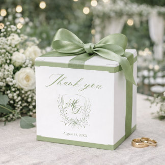 Elegant Sage Green Botanical Wedding Geschenkschachtel