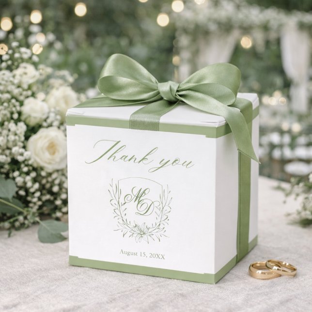 Elegant Sage Green Botanical Wedding  Geschenkschachtel (Von Creator hochgeladen)