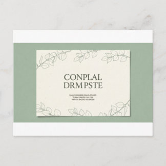 Elegant Sage Green Botanical Wedding Invitation -  Postkarte