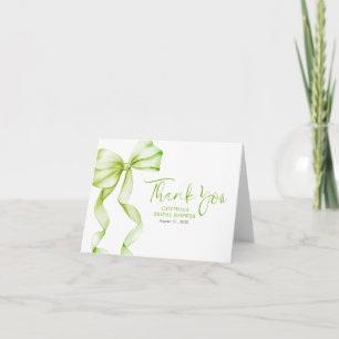 Elegant Sage Green Bow Brautparty Vielen Dank Dankeskarte