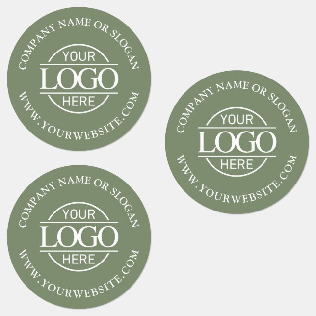 Elegant Sage Green Business Logo Promotional Etiketten (Gruppe)