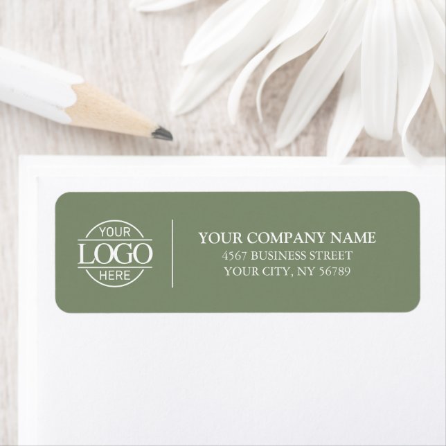Elegant Sage Green  Business Logo Return Address (Insitu)