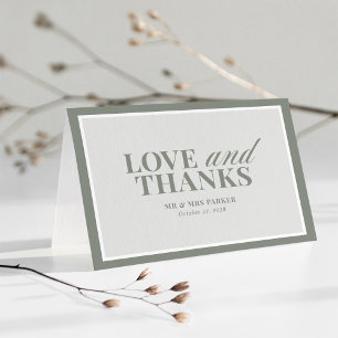 Elegant Sage Green   Classic Luxe Wedding Dankeskarte