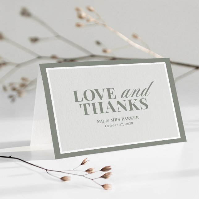 Elegant Sage Green | Classic Luxe Wedding Dankeskarte (Von Creator hochgeladen)