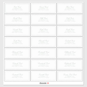 Elegant Sage Green Classic Script Guest Address Aufkleber