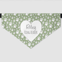 Élégant Sage Green Coeur Empreinte de patte Mariag