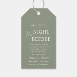 Elegant Sage Green die Nacht vor der Hochzeit Geschenkanhänger