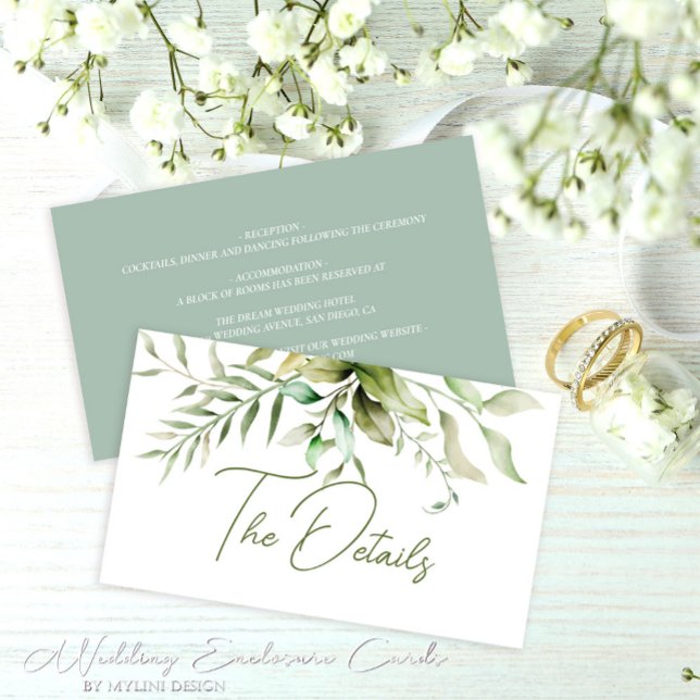 Elegant Sage Green Eucalyptus Foliage Wedding Begleitkarte (Von Creator hochgeladen)