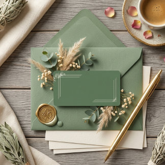 Elegant Sage Green Eucalyptus Wedding Return Adressaufkleber