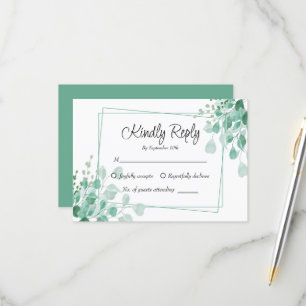 Elegant Sage Green Eukalyptus Greenery RSVP Karte