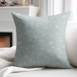 Elegant Sage Green Flower Throw Kissen