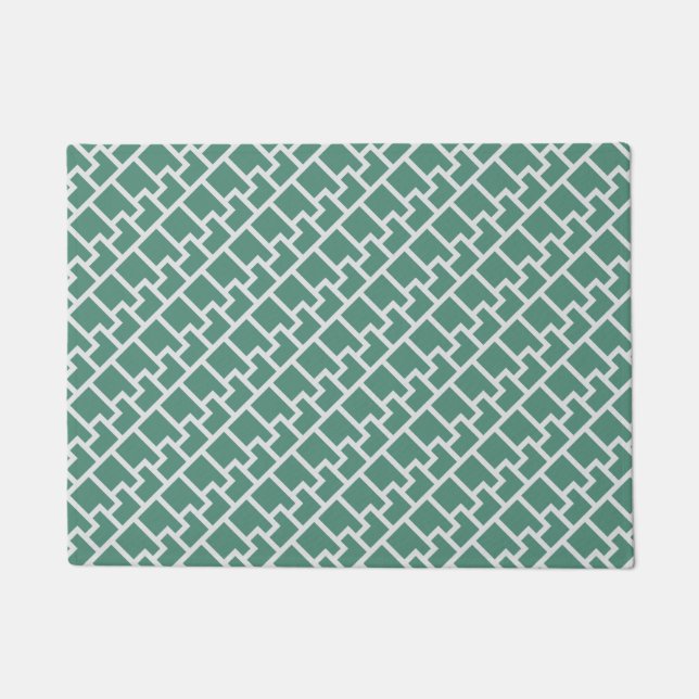 Elegant Sage Green Geometric Pattern Fußmatte (Vorderseite)