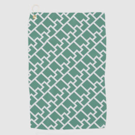 Elegant Sage Green Geometric Pattern Golfhandtuch