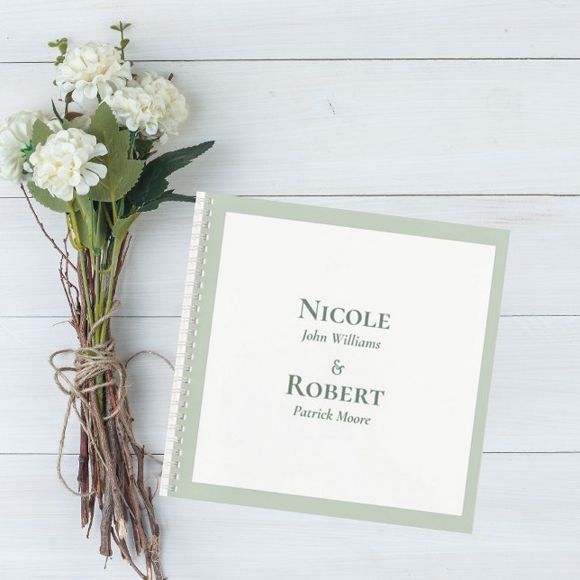 Elegant Sage Green Minimalist Wedding Guest Book Notizbuch (Von Creator hochgeladen)