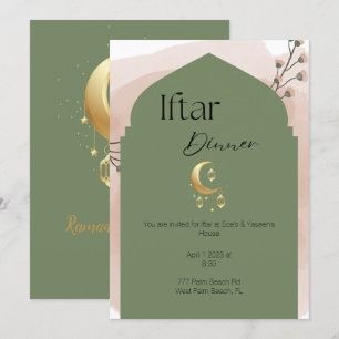 Elégant Sage Green Ramadan Iftar Invitation