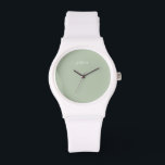 Elegant sage green script name armbanduhr<br><div class="desc">Elegant sage grün,  weiße Skriptname Watch. Personalisieren Sie den Namen.</div>